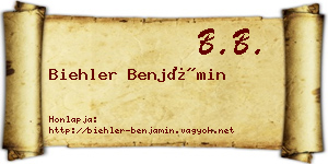 Biehler Benjámin névjegykártya